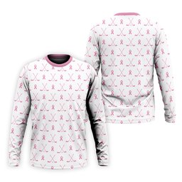Pink Ribbon Golf Clubs Breast Cancer Polo Shirt, Golf Shirts For Men, Mens Golf Apparel SH818