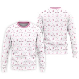 Pink Ribbon Golf Clubs Breast Cancer Polo Shirt, Golf Shirts For Men, Mens Golf Apparel SH818
