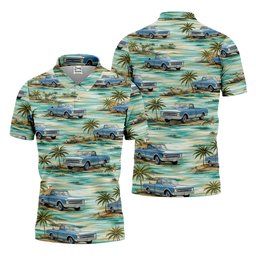 Personalized Truck Golf Shirt, Custom Vehicle Tropical Pattern, Golf Shirt For Men SH818