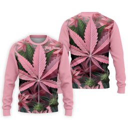 Pink Marijuana Leaf Men's Golf Shirt, Funny Weed Golf Shirt, Custom Mens Golf Shirt SH818