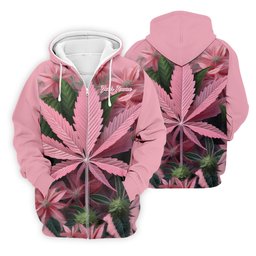 Pink Marijuana Leaf Men's Golf Shirt, Funny Weed Golf Shirt, Custom Mens Golf Shirt SH818