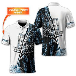 Personalized Tree And Basket Golf Polo Shirt, Gift For Golfers, Golf Gift For Men SH818