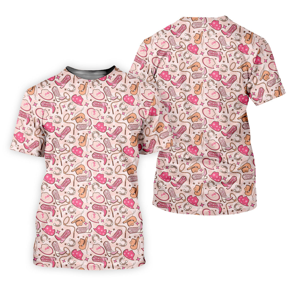 Pink Cowboy Western Golf Shirt, Fun Golf Shirts For Men, Men's Golf Polo, Golfing Apparel SH818