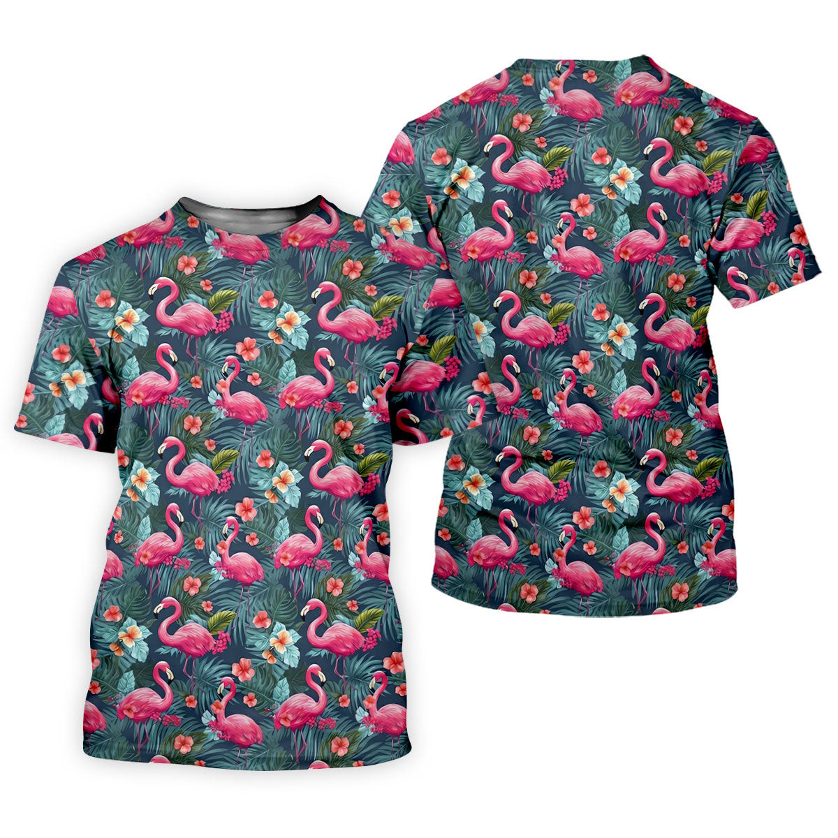 Pink Flamingo Tropical Floral Golf Polo Shirt, Golf Shirts For Women, Women's Golf Apparel SH818