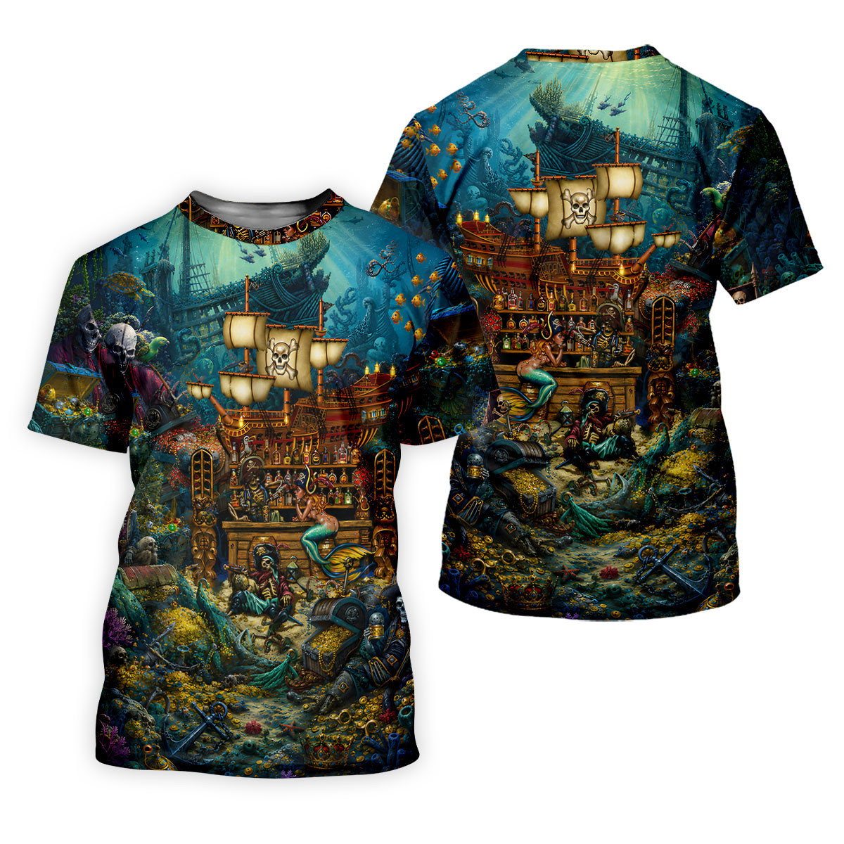 Pirate Life Tiki Pattern Hawaiian Golf Shirt, Men's Golf Shirt, Polo Shirts For Men SH818