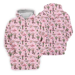 Pink Western Boots Roses Cactus Pattern Hawaiian Golf Shirt, Printed Golf Shirt, Women's Golf Apparel SH818