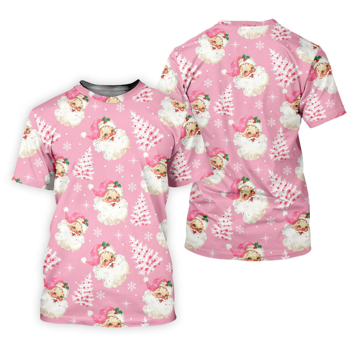 Pink Santa Claus Christmas Golf Shirt, Cute Golf Outfit, Polo Shirts For Men, Golf Gift For Men SH818