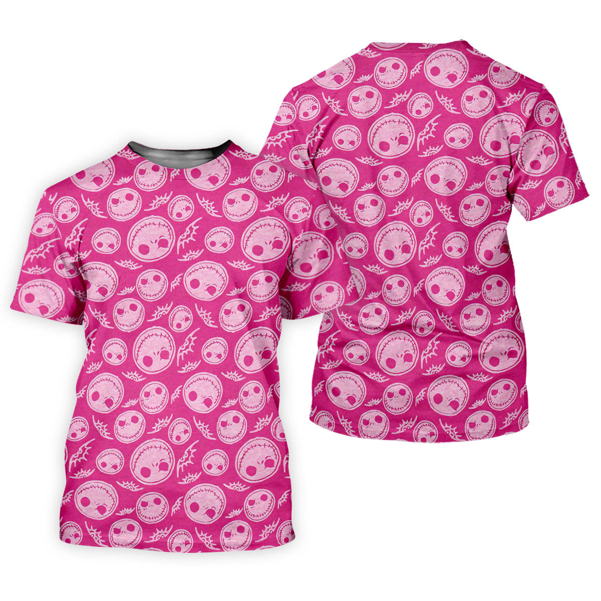Pink Stitched Skull Halloween Golf Polo Shirt, Golf Tops For Women, Printed Golf Shirt SH818