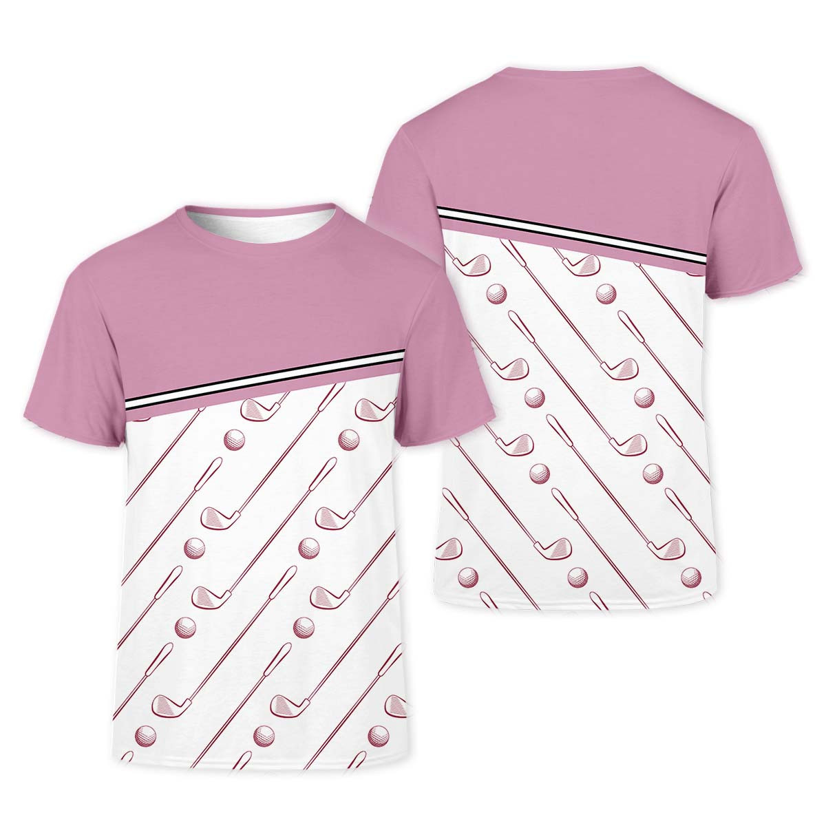 Pink Womens Golf Polo Shirt, Golfing Apparel, Womens Golf Gifts SH818
