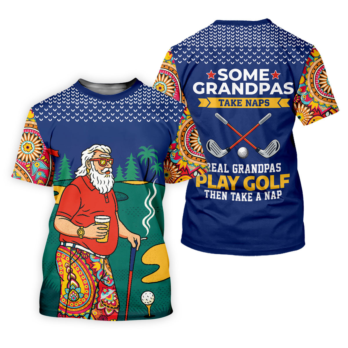 Real Grandpas Play Golf Then Take A Nap Funny Golf Shirt, Ladies Golf Shirts, Golf Shirt For Women SH818
