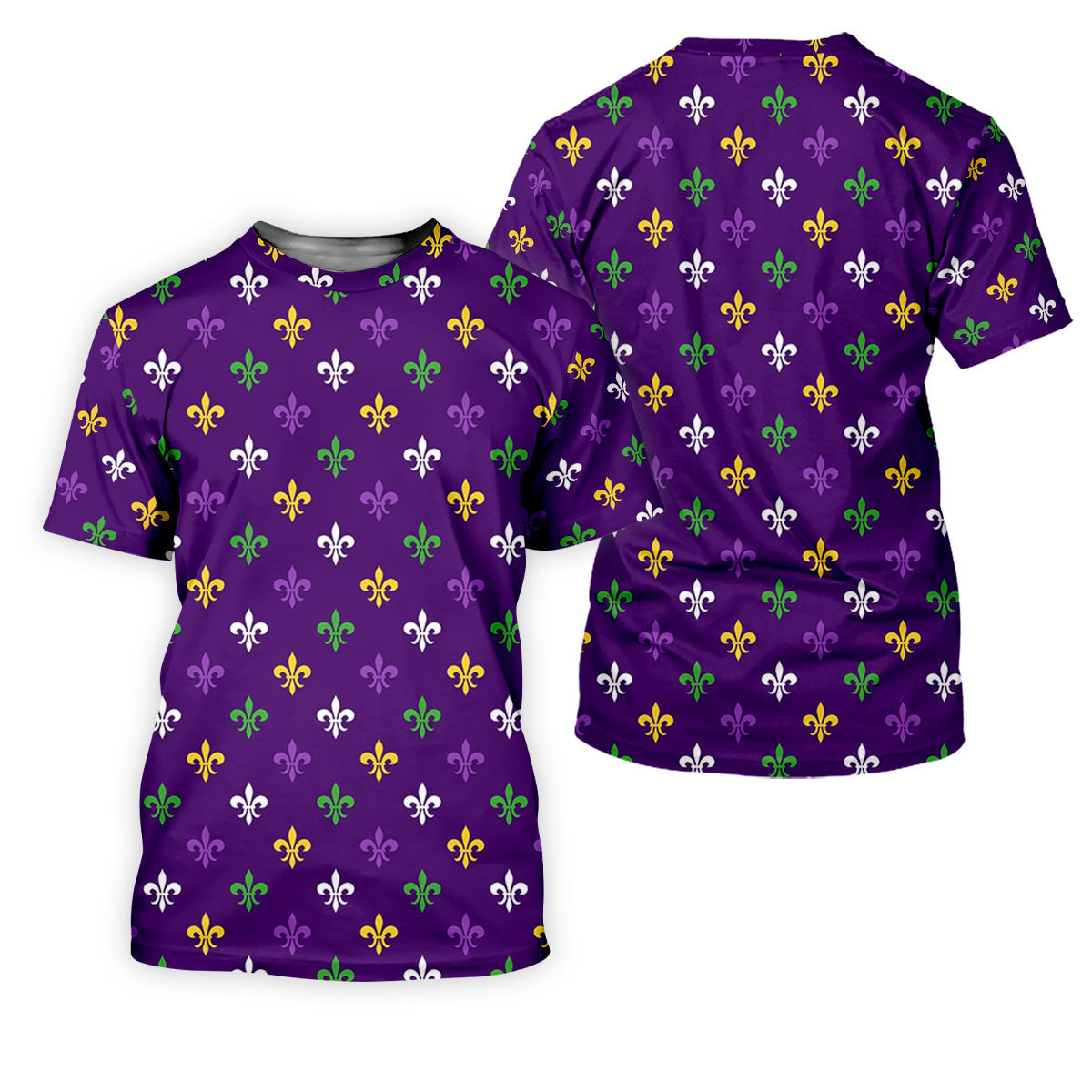 Purple Green Gold Fleur De Lis Pattern Purple Golf Shirt, Mardi Gras Golf Shirt, Golf Shirt For Women SH818
