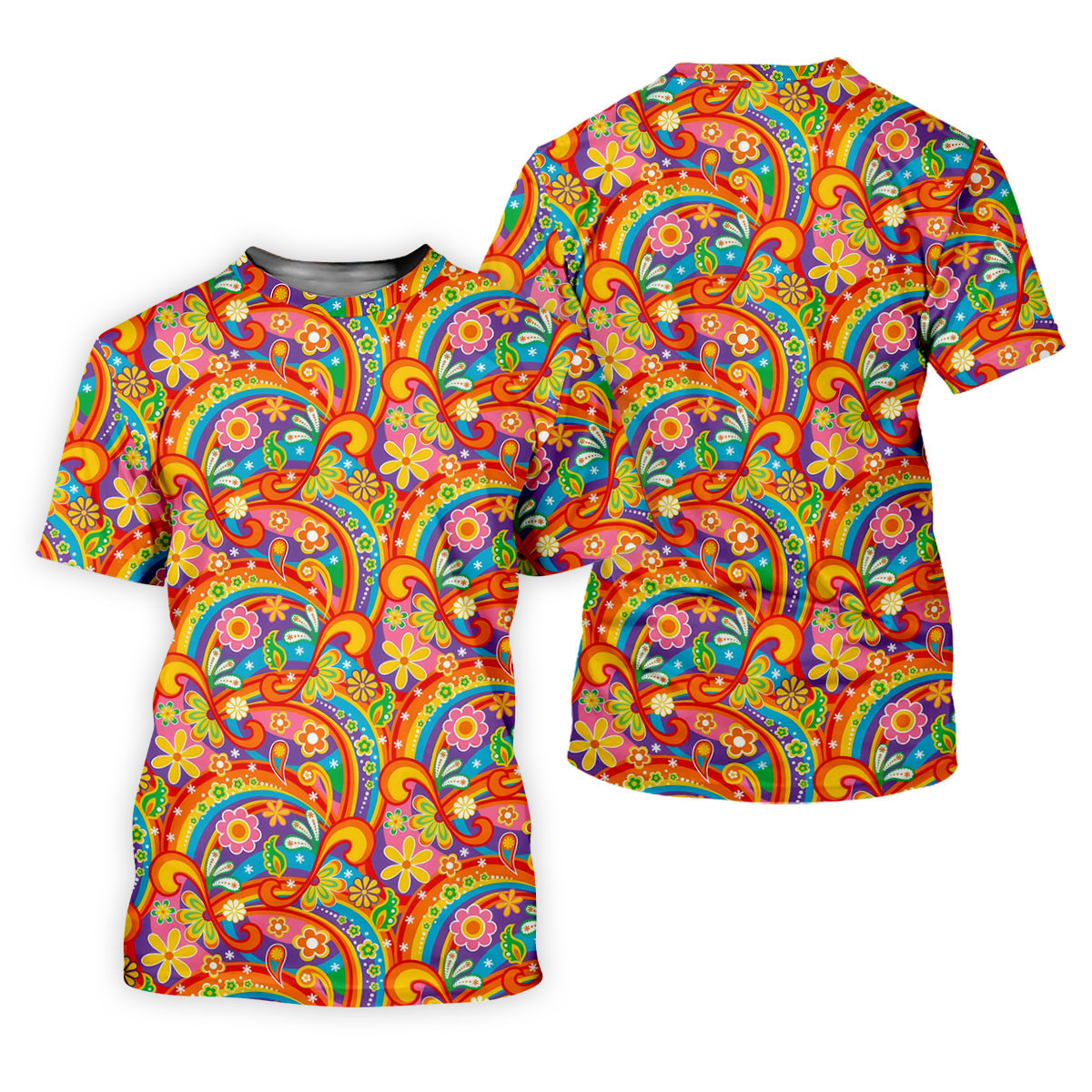 Rainbow Floral LGBT Support Hawaiian Golf Shirt, Retro Golf Shirt, Polo Shirts For Men SH818