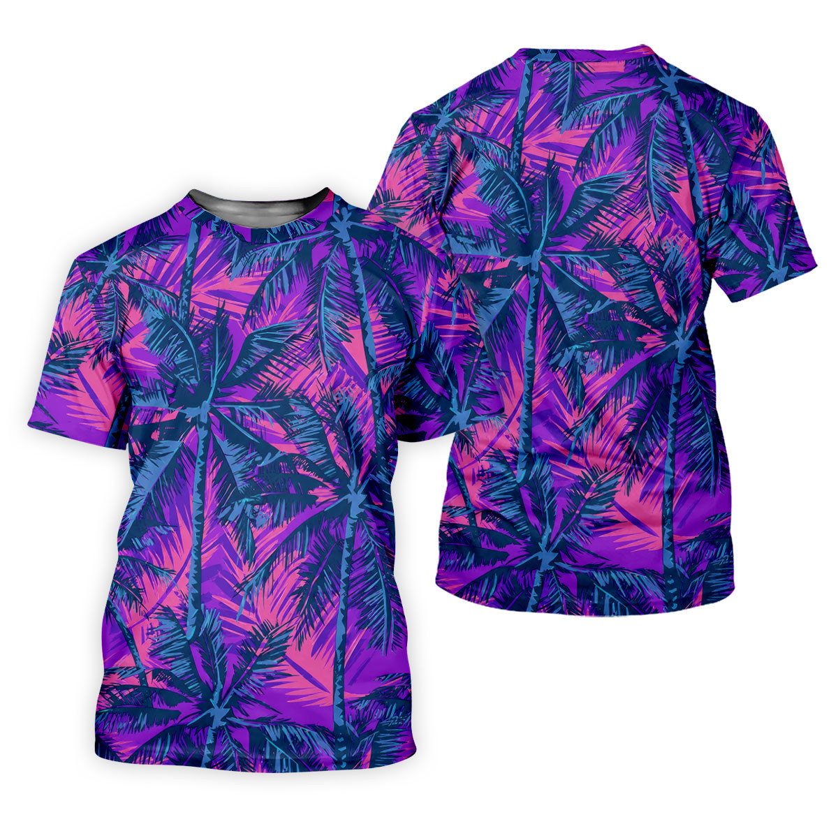 Purple Pink Tropical Palm Trees Golf Shirt, Golf Polo For Women, Printed Golf Shirt SH818