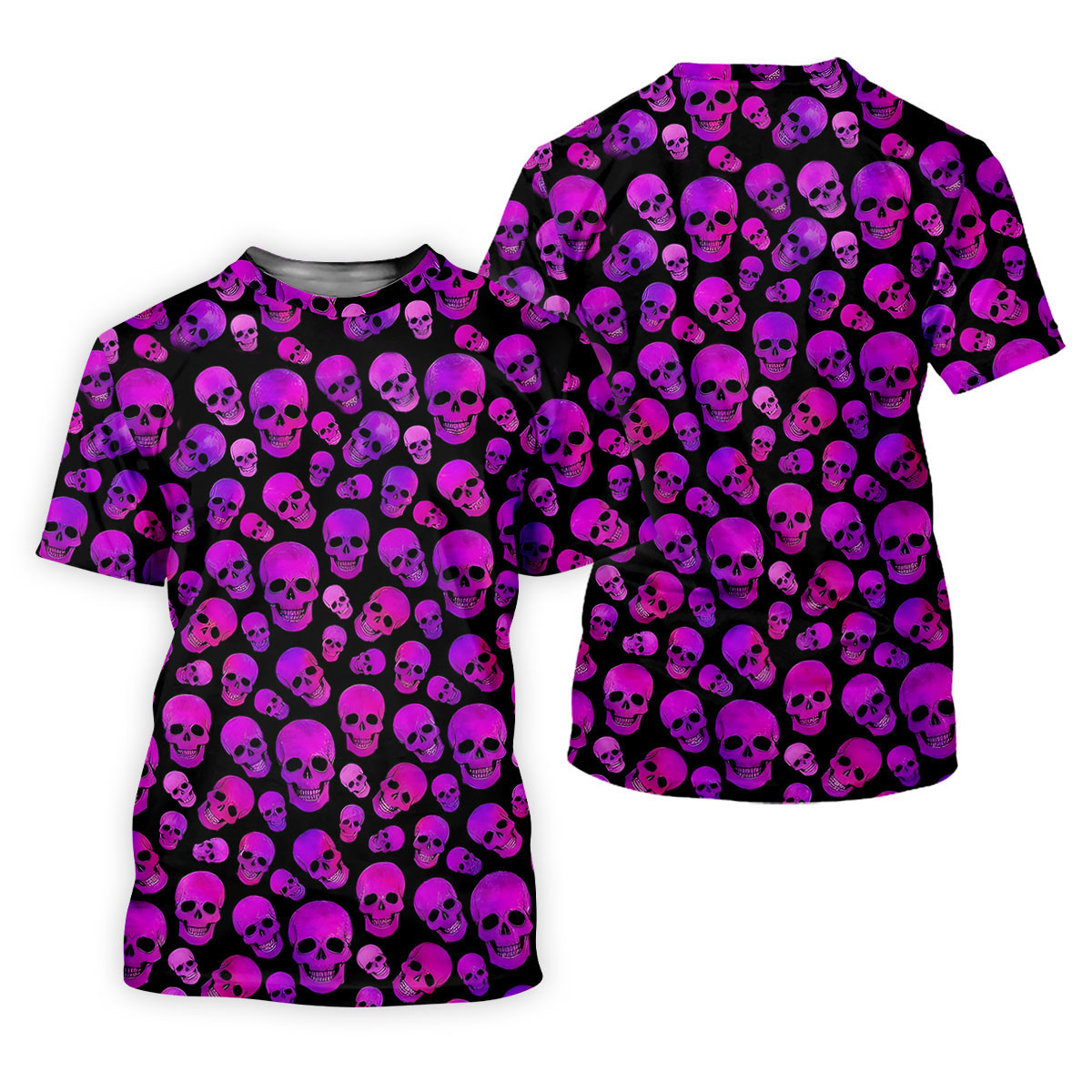 Purple Skull Gothic Pattern Hawaiian Golf Shirt, Women's Golf Polo, Printed Golf Shirt SH818