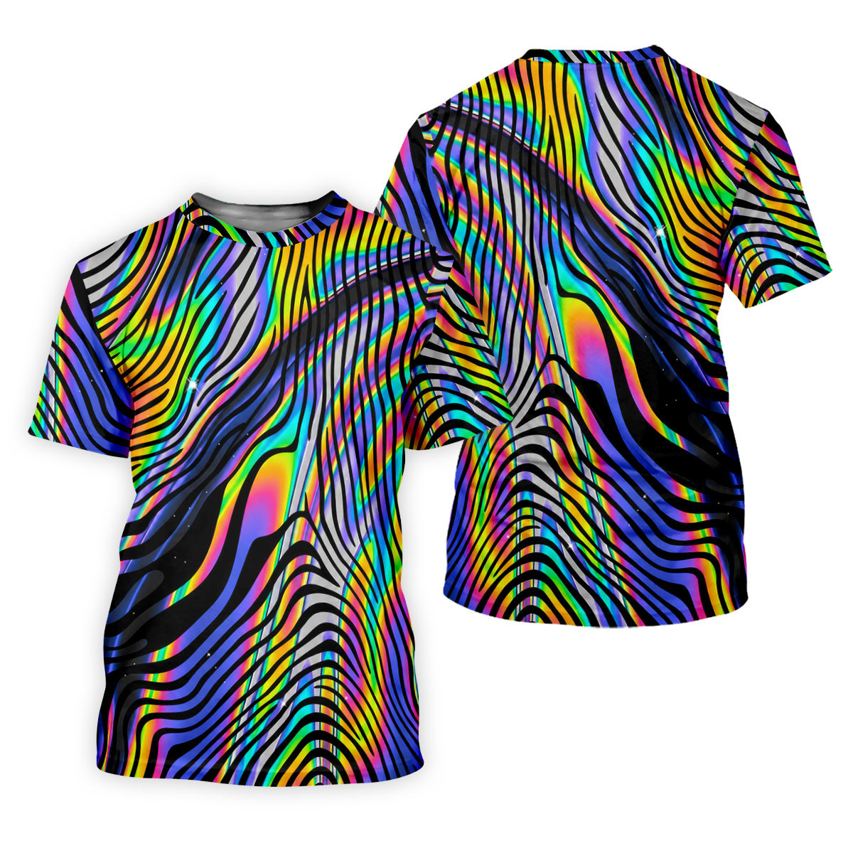 Rainbow Neon LGBT Support Zebra Pattern Ladies Golf Tops, Pride Month Golf Shirt For Women SH818