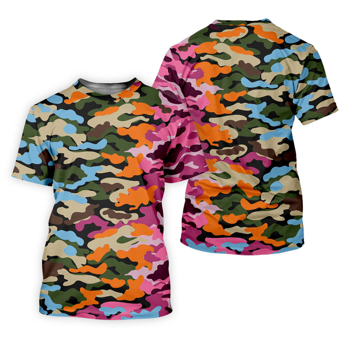 Rainbow Camouflage Ladies Golf Tops, Cool Golf Outfit, Golf Shirt For Women, Ladies Golf Polos SH818