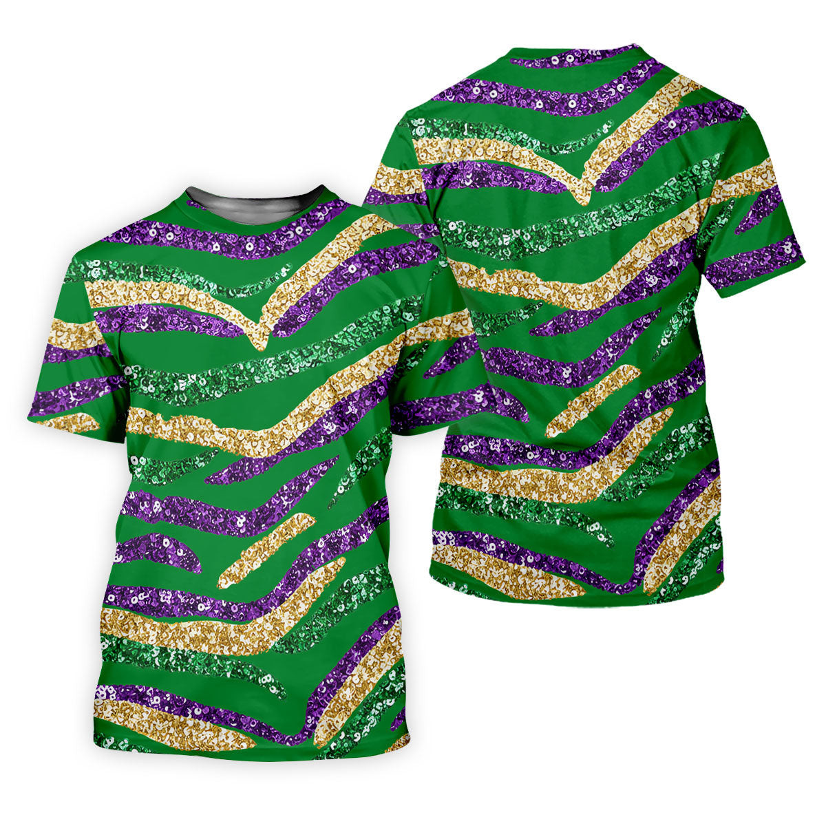 Purple Green Gold Sequin Pattern Green Golf Shirt, Mardi Gras Golf Shirt, Women's Golf Tops, Ladies Golf Shirts SH818