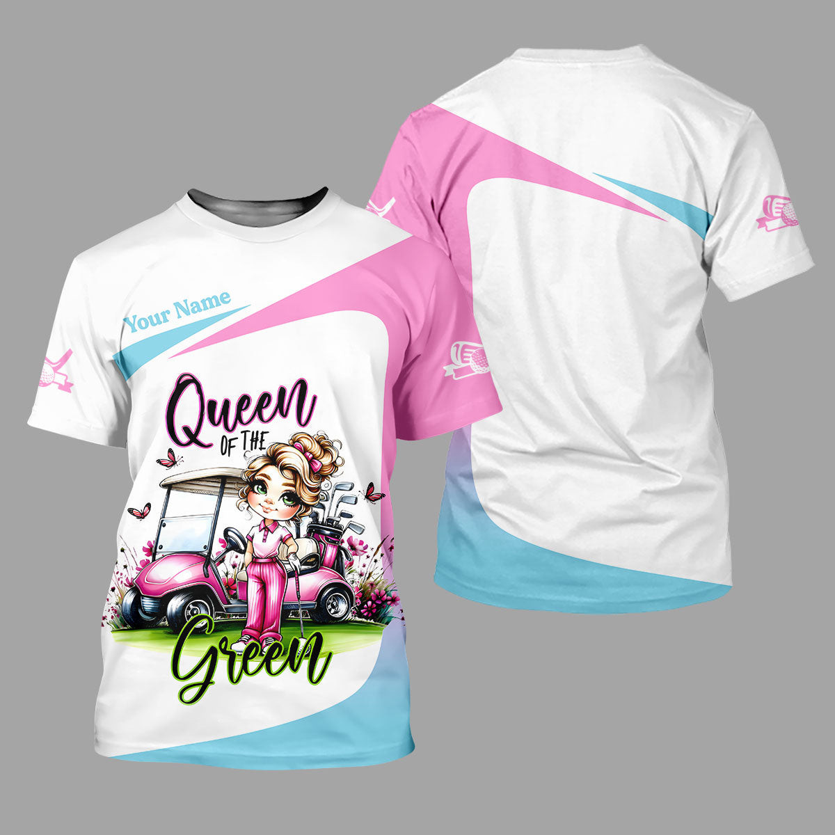 Queen Of The Green Custom Funny Womens Golf Polo Shirt, Ladies Golf Shirts, Best Golf Shirts SH818