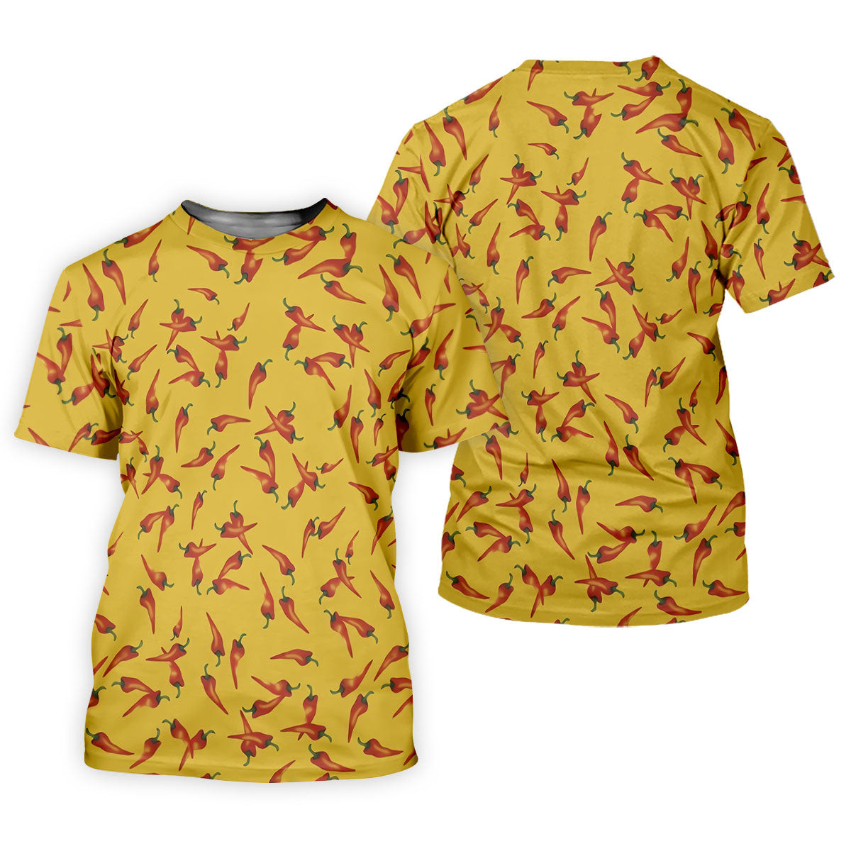 Red Chilli Yellow Hawaiian Golf Shirt, Summer Vibe Golf Shirts For Men, Polo Shirts For Men SH818