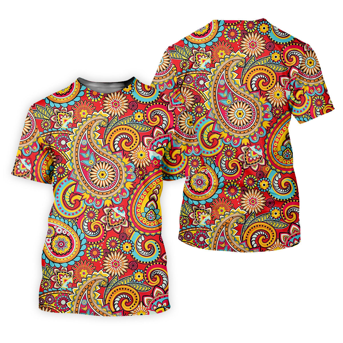 Red Paisley Seamless Pattern Women Golf Top, Golf Shirt For Women, Women's Polo Shirt SH818