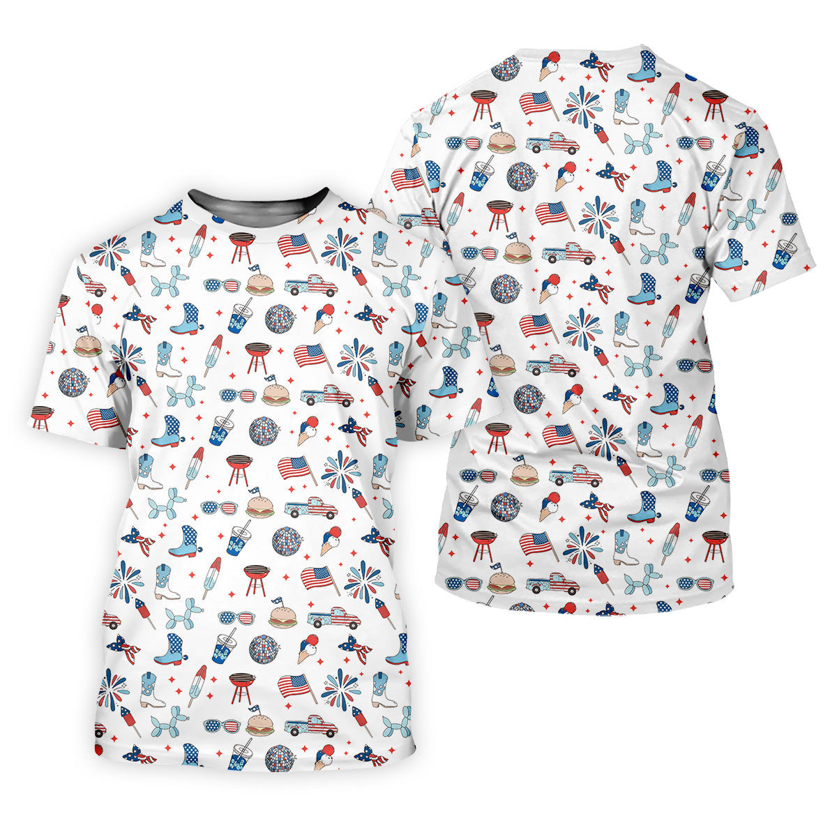 Red White and Blue Men's Golf Polo Shirt, Men's 4th Of July Shirts, USA Golf Shirt, Gifts For Golfing Dad SH818