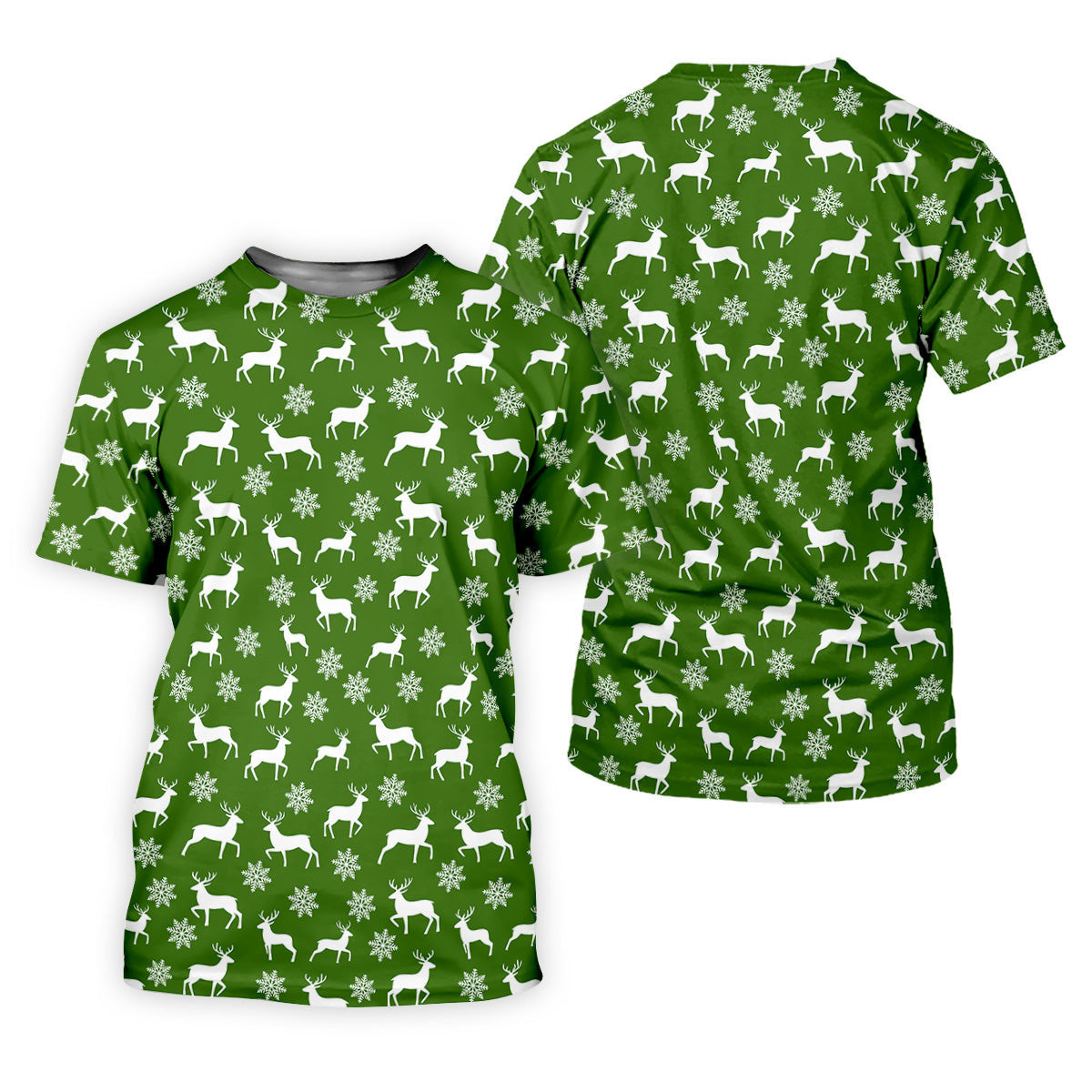 Reindeer Christmas Green Golf Shirt, Christmas Golf Shirt, Polo Shirts For Men, Golf Shirts For Men SH818