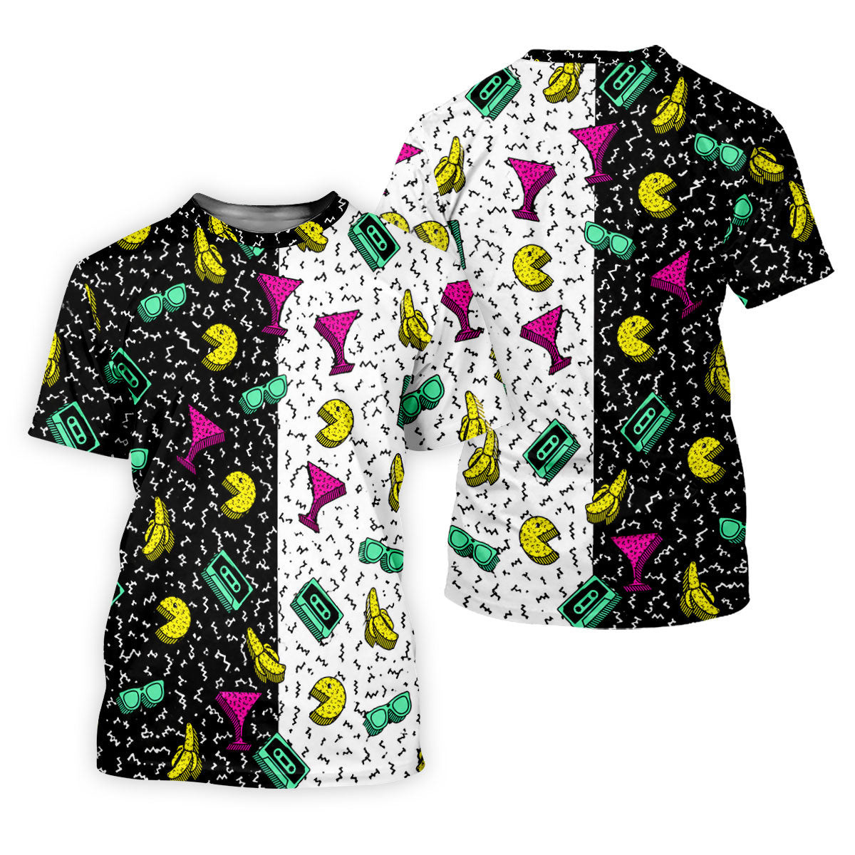 Retro Cassette Sunglasses Cocktail Banana Split Golf Shirt, Hawaiian Golf Shirt, Mens Golf Shirts, Golf Apparel For Men SH818