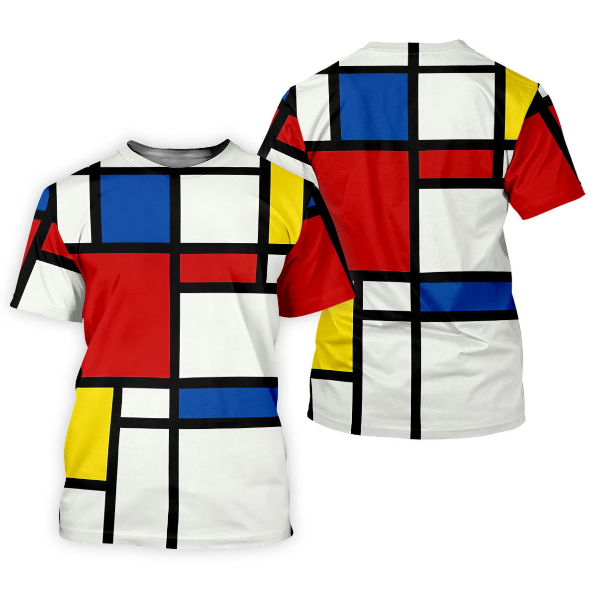 Red Yellow Blue Mondrian Style Vintage Hawaiian Golf Shirt, Women's Golf Tops, Ladies Golf Shirts SH818