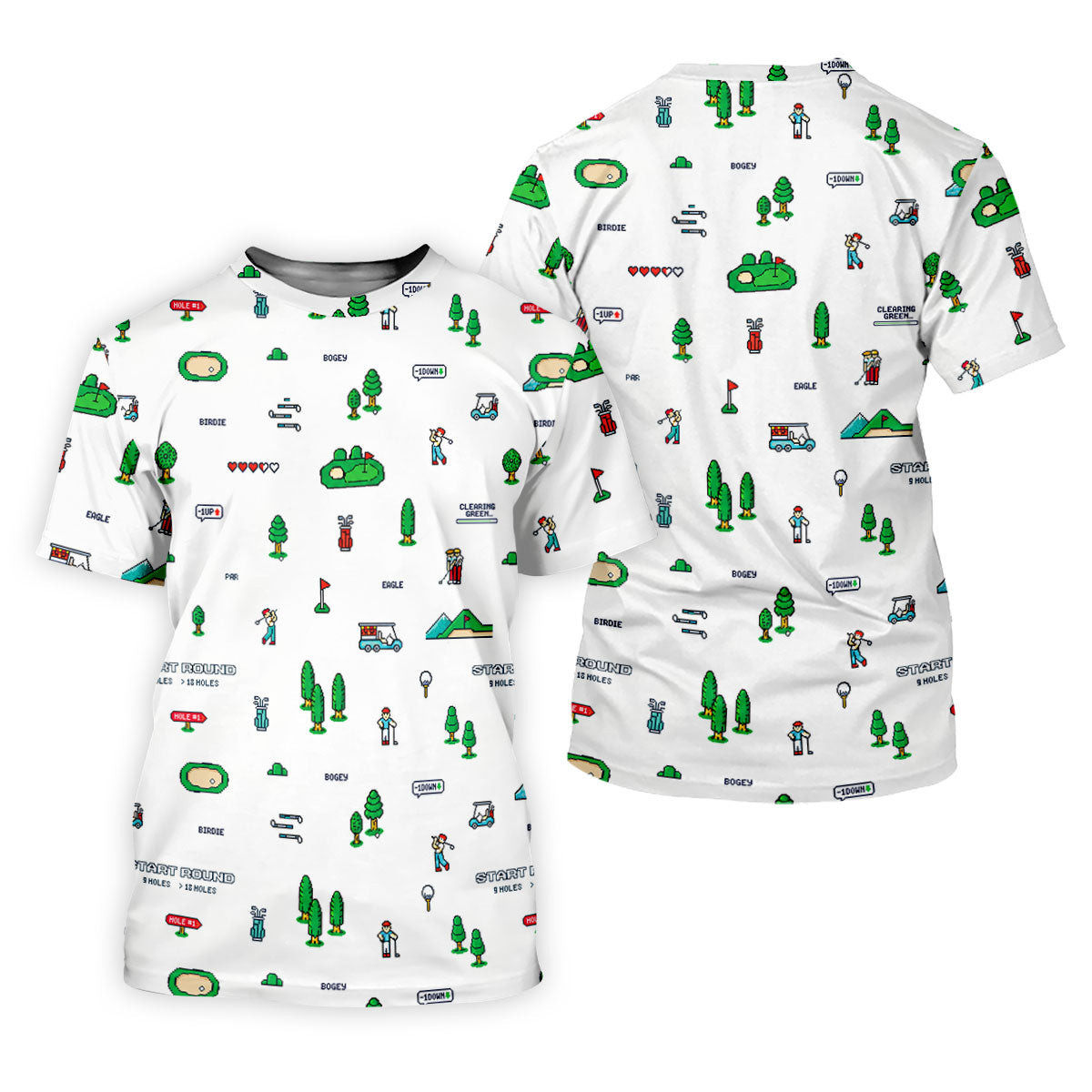 Retro Video Game Golf Theme Hawaiian Golf Shirt, Men's Golf Shirt, Polo Shirts For Men SH818