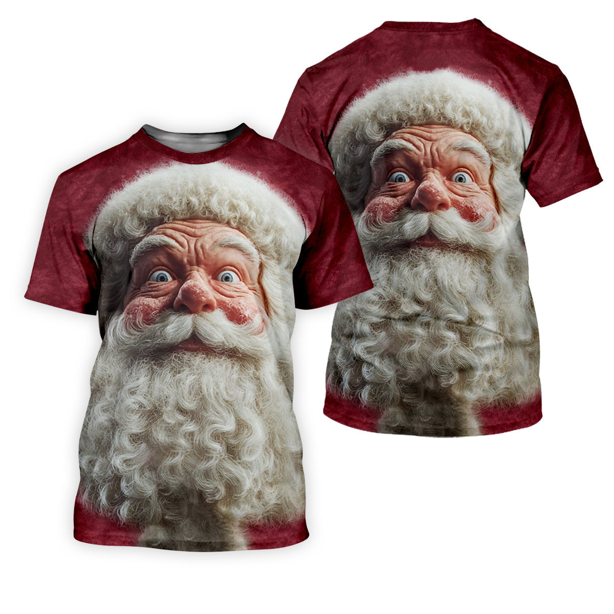 Santa Claus Face Funny Holiday Vintage Print Men's Golf Polo Shirts, Christmas Golf Shirt, Golf Gift For Men SH818