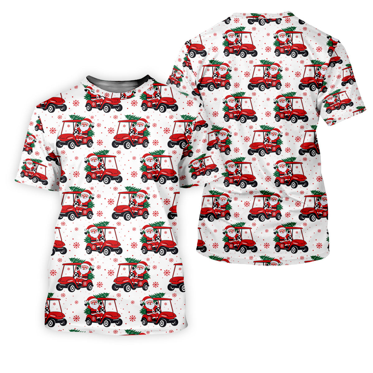 Santa Claus Golf Cart Christmas Golf Shirt, Women's Golf Tops, Ladies Golf Shirts, Golf Gift For Ladies SH818