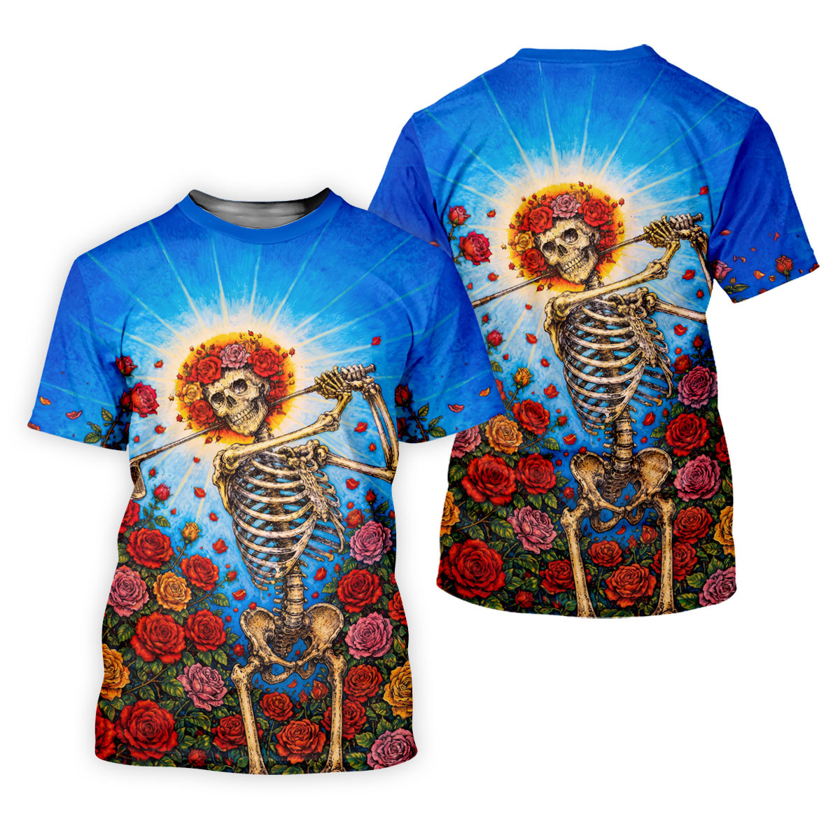 Rose Skeleton Swinging Halloween Polo Shirt, Men's Golf Shirt, Mens Golf Polo SH818