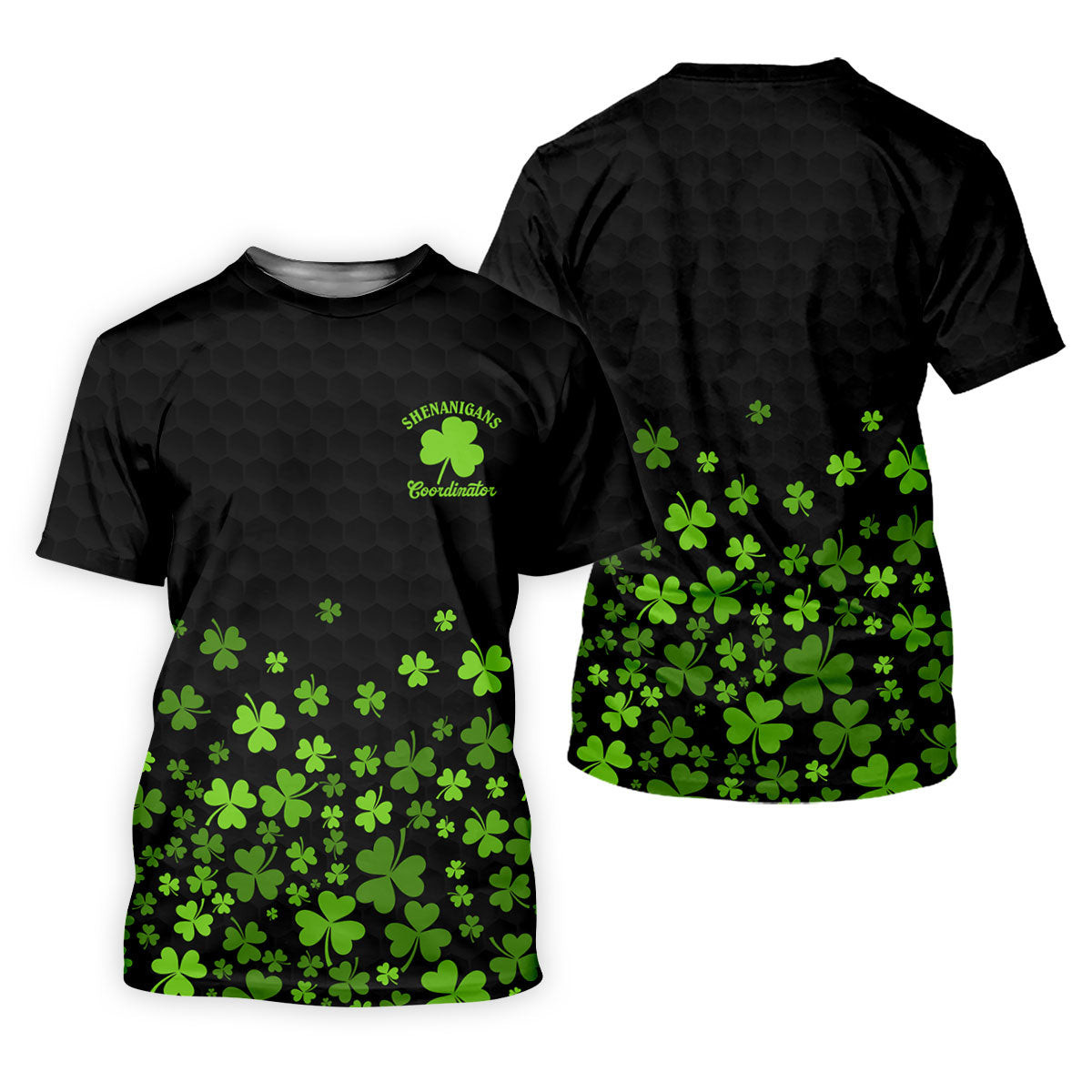 Shenanigans Coordinator Golf Ball Pattern St Patrick Day Black Golf Shirt, Golf Tops For Men, Golf Shirts For Men SH818