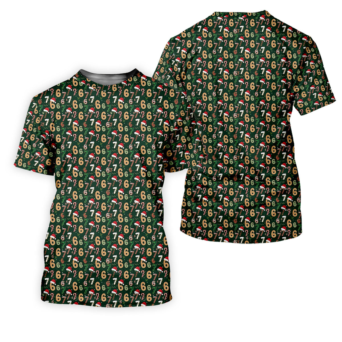 Six Seven Funny Christmas Green Golf Tops For Women, Christmas Golf Shirt, Women Golf Apparel SH818