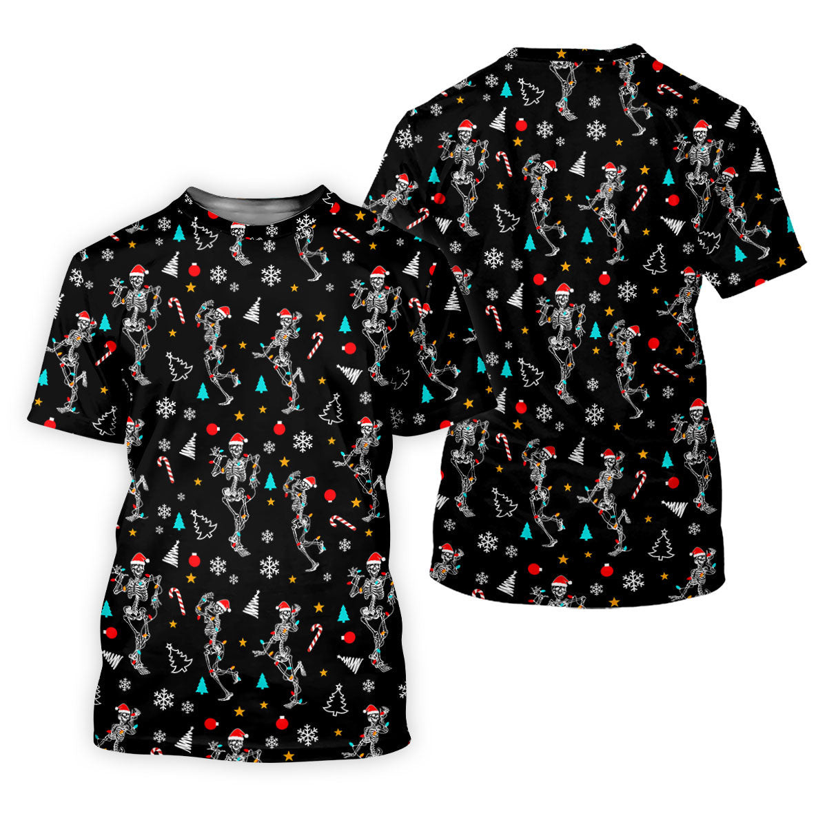 Skeleton Christmas Fun Golf Shirts For Men, Christmas Golf Shirt, Polo Shirts For Men, Cool Golf Gift SH818