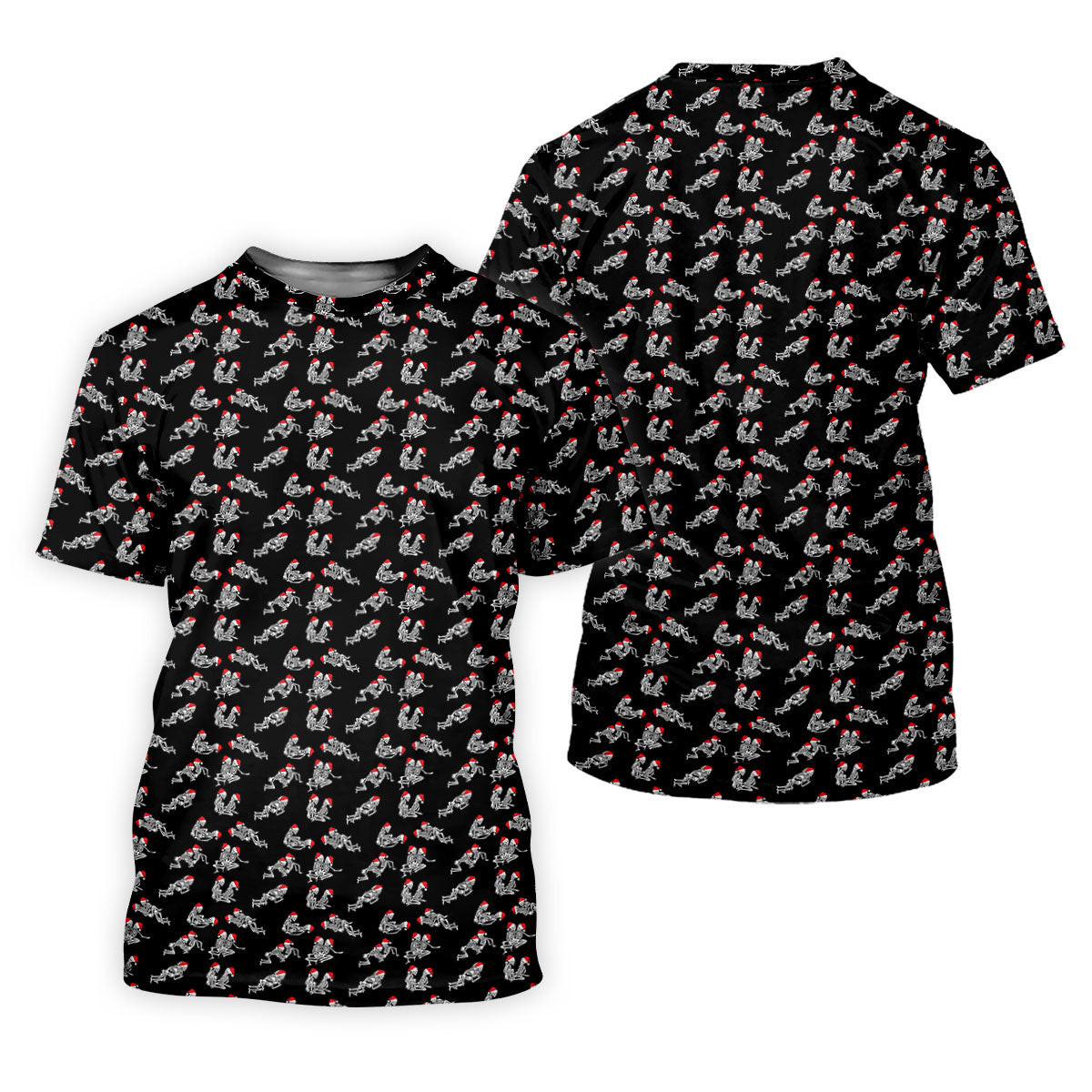Skeleton Santa Hat Funny Golf Shirt, Fun Golf Shirts For Men, Christmas Golf Shirt, Golf Shirts For Men SH818