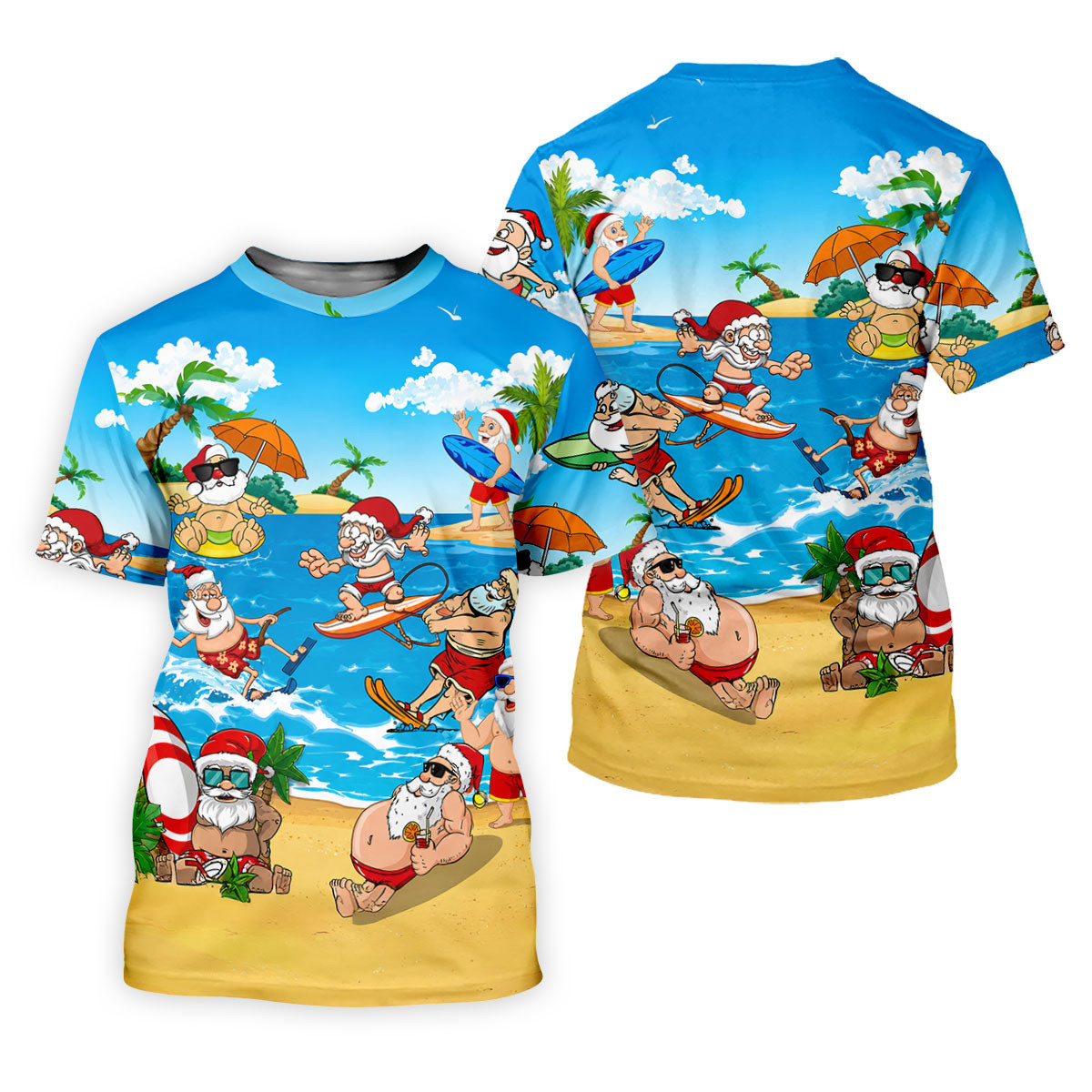 Santa Claus Summer Beach Party Golf Shirt, Golf Polo For Women, Christmas Golf Shirt SH818