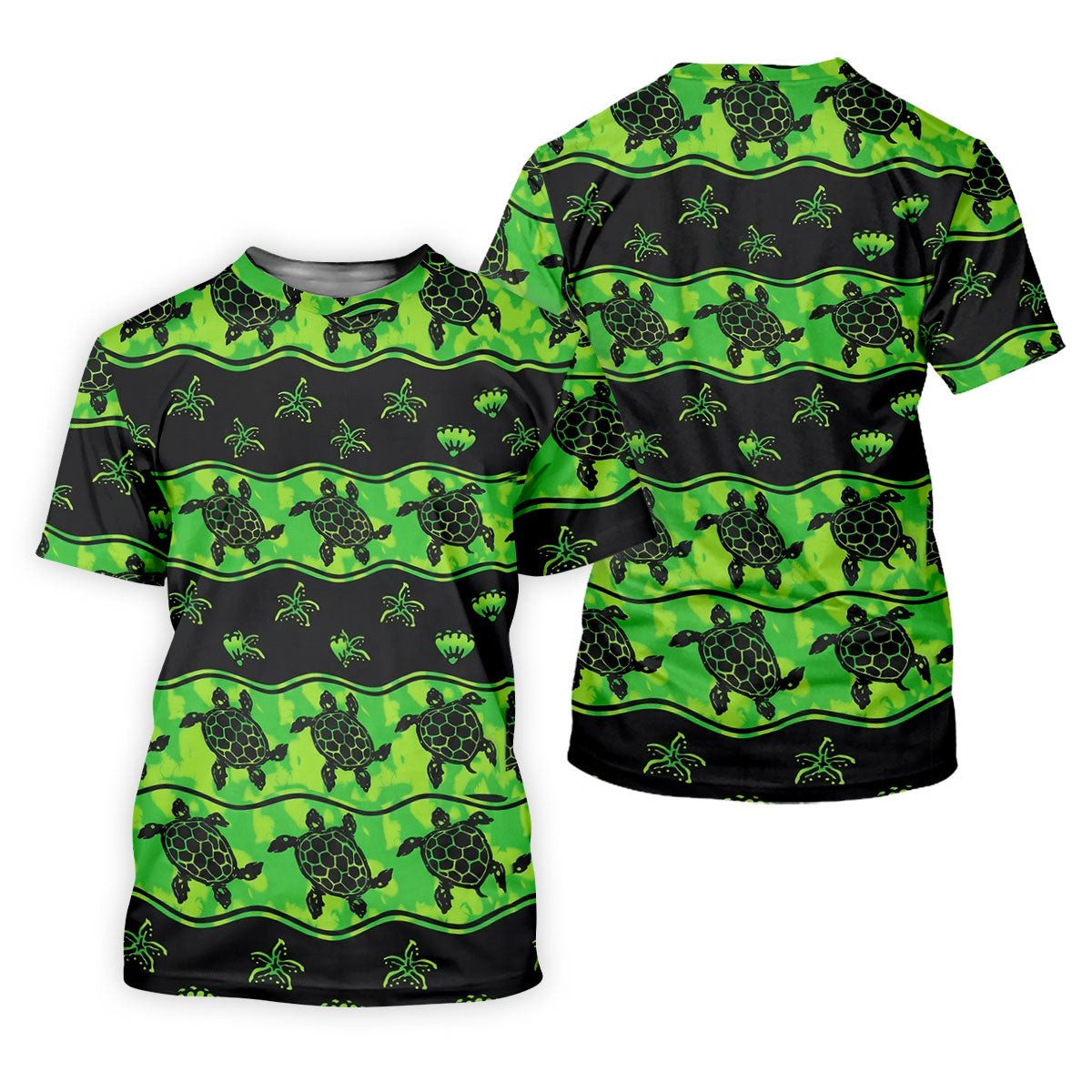Sea Turtles Sea Creatures Pattern Hawaiian Golf Shirt, Polo Shirts For Men, Golfing Apparel SH818