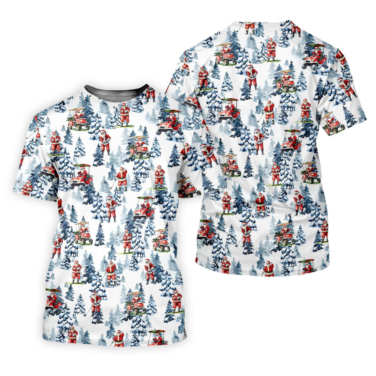 Santa Golfing Women's Golf Tops, Funny Golf Shirts Women, Christmas Golf Shirt, Golf Lover Xmas Gift SH818