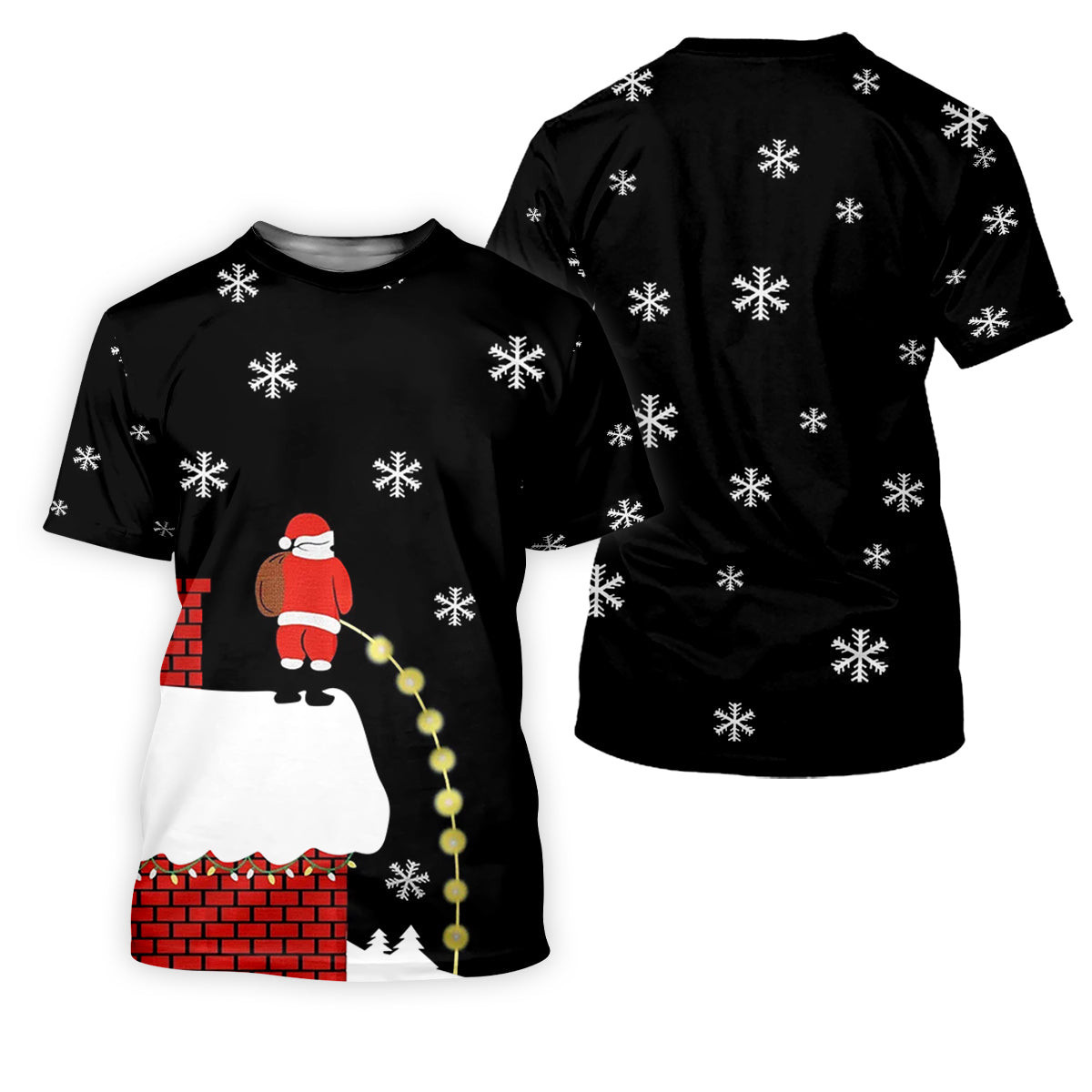 Santa Peeing Funny Christmas Golf Tops For Men, Christmas Golf Shirt, Men's Funny Golf Shirts SH818