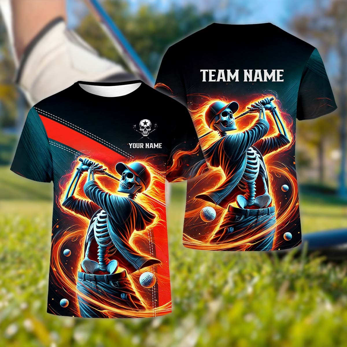Skeleton Shirt, Personalized Golf Shirt, Unique Gift For Golfer SH818
