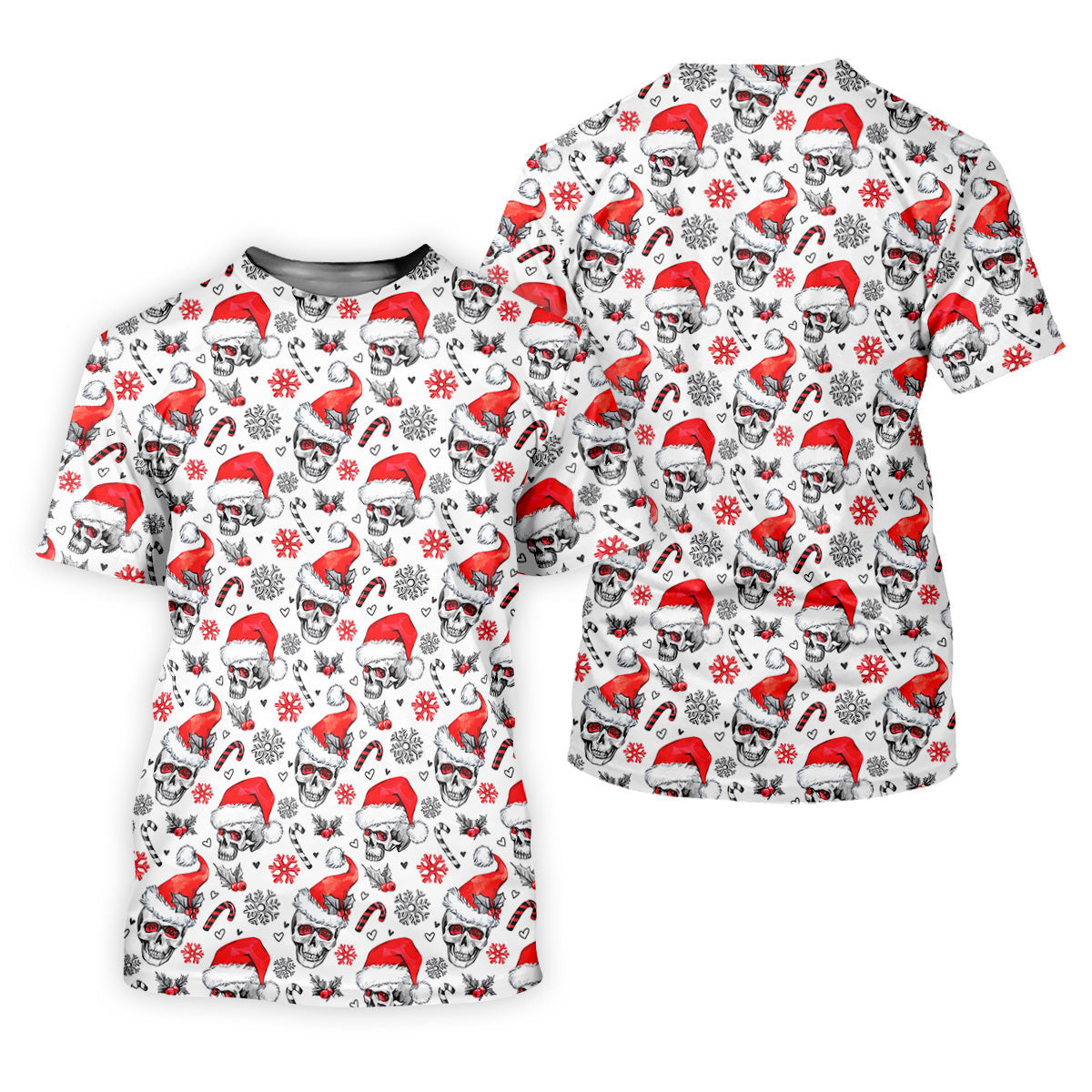 Skull Christmas Golf Tops For Men, Funny Horror Polo Shirts For Men, Christmas Golf Shirt, Golfing Apparel SH818