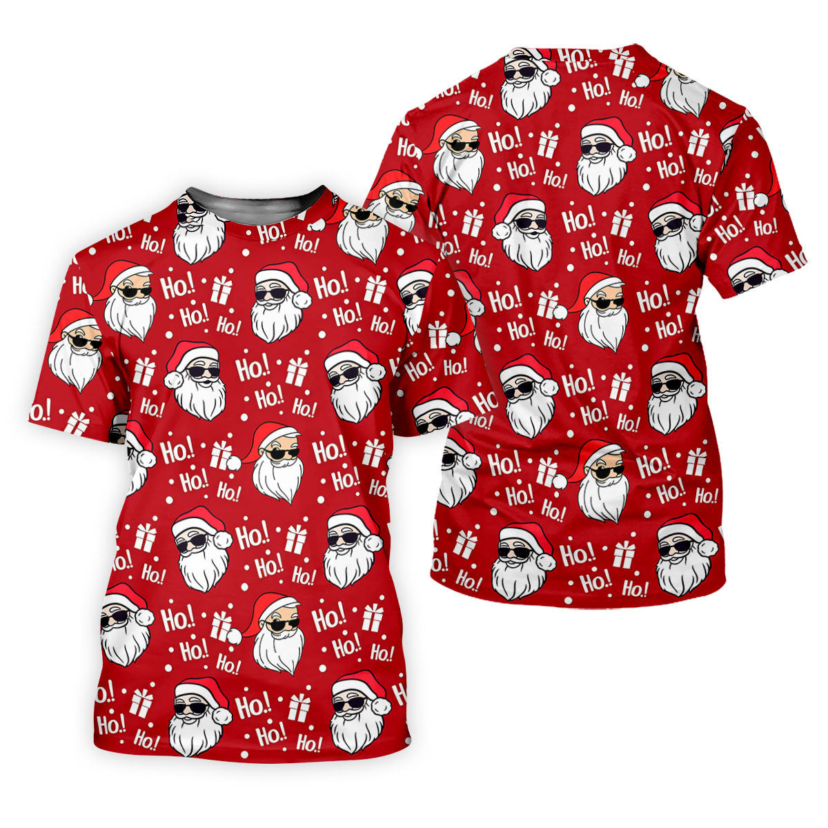 Santa Claus Pattern Christmas Red Fun Women's Golf Shirts, Christmas Golf Shirt, Ladies Golf Shirts SH818