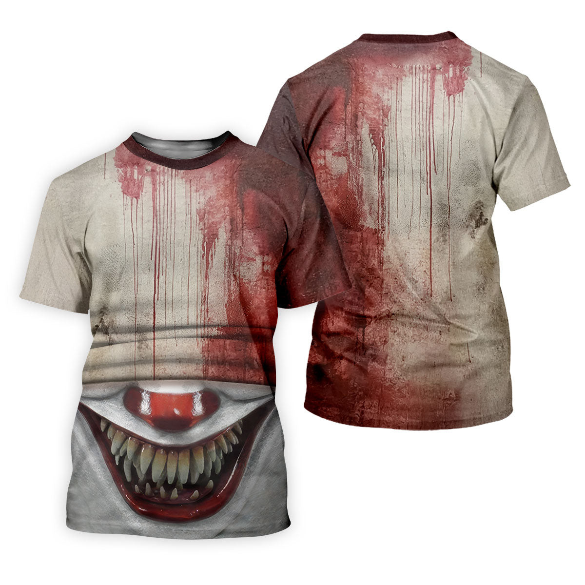 Sharp Teeth Clown Horror Character Halloween Polo Shirt, Mens Golf Polo, Mens Golf Shirts SH818