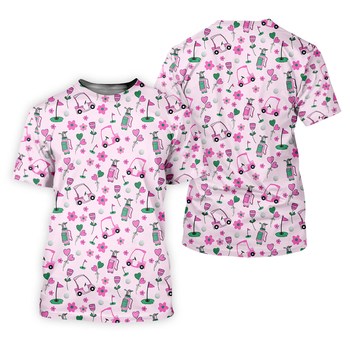 Seamless Pink Green Funny Womens Golf Polo Shirt, Ladies Golf Shirt, Mothers Day Gifts SH818