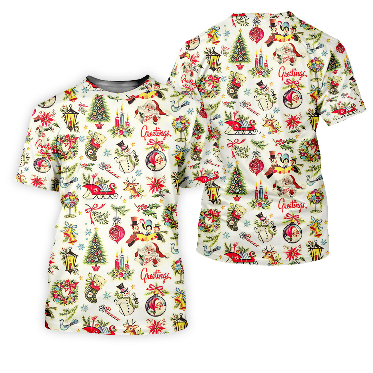 Snowman Santa Greetings Christmas Golf Tops, Women's Christmas Golf Polos Shirt, Ladies Golf Apparel SH818