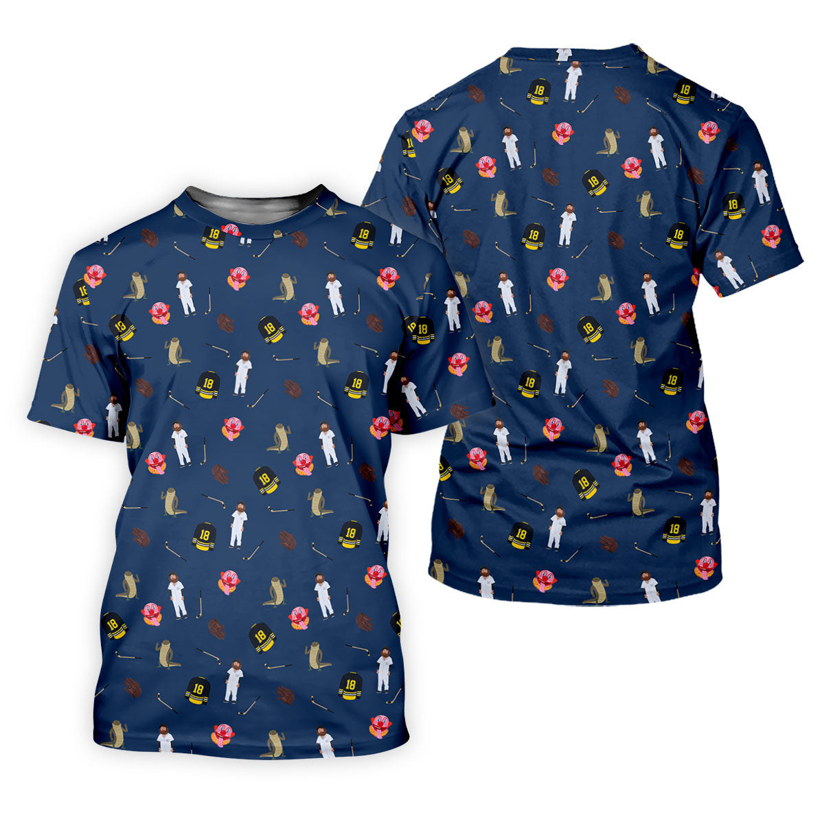 Sport Movie Character Funny Aligator Clown Head Navy Golf Shirt, Fun Women's Golf Shirts, Ladies Golf Shirt SH818