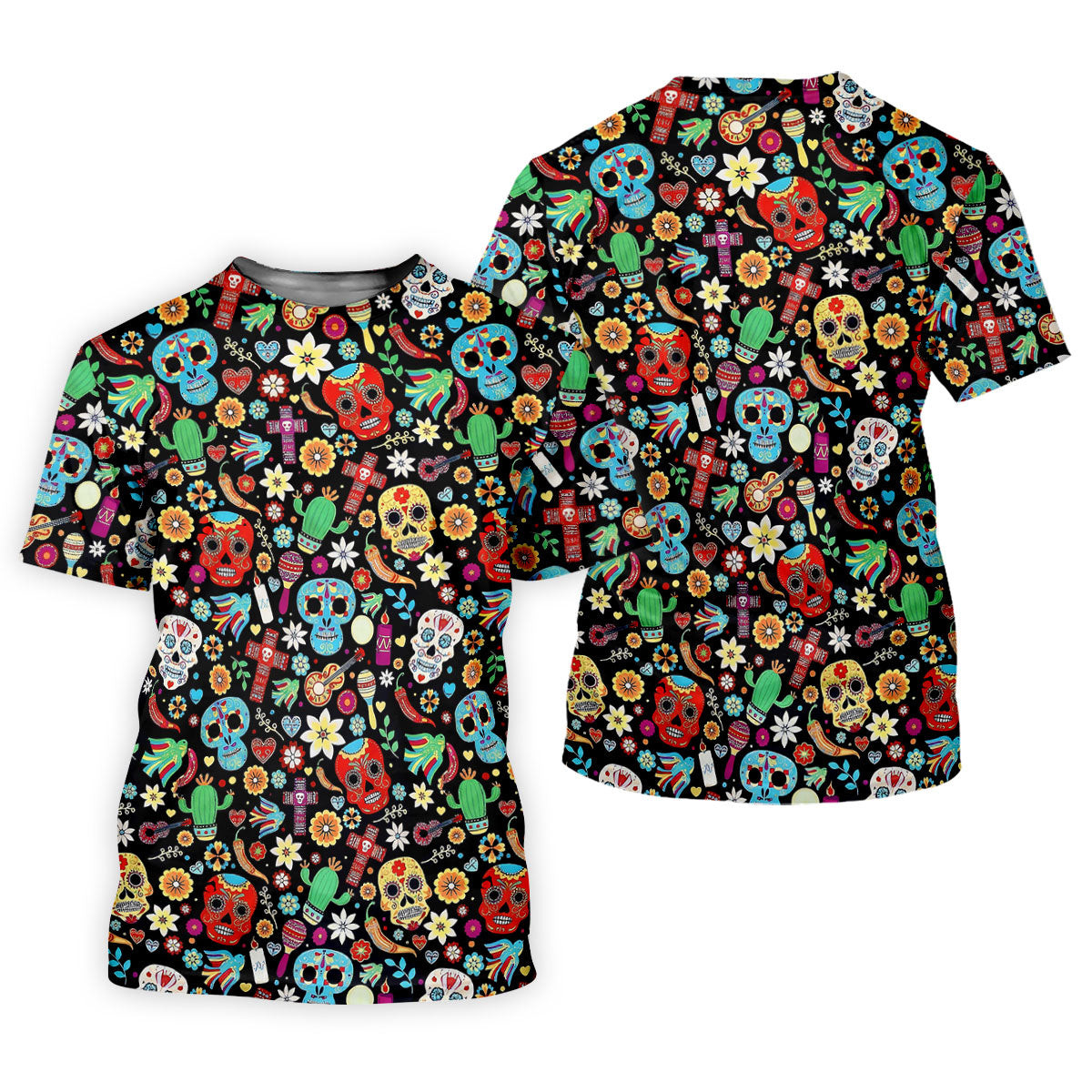 Skull With Flowers Cinco De Mayo Celebration Fiesta Themed Ladies Golf Tops, Golf Shirt For Women SH818