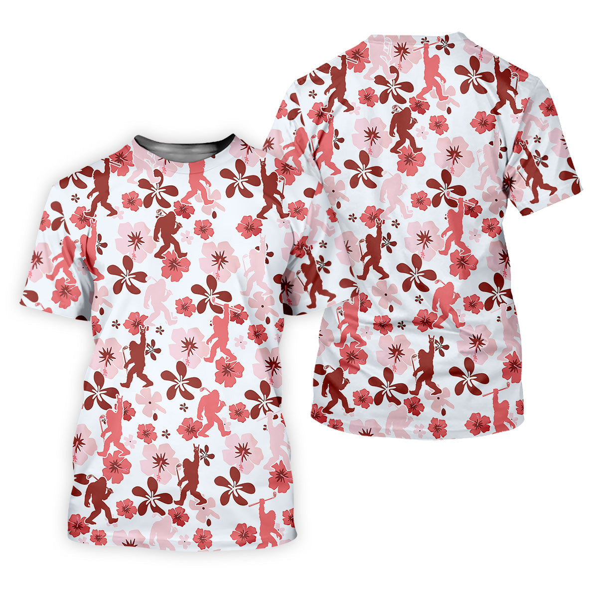 Sasquatch Golf Shirt, Women Floral Shirt, Ladies Golf Polos, Golfing Apparel SH818