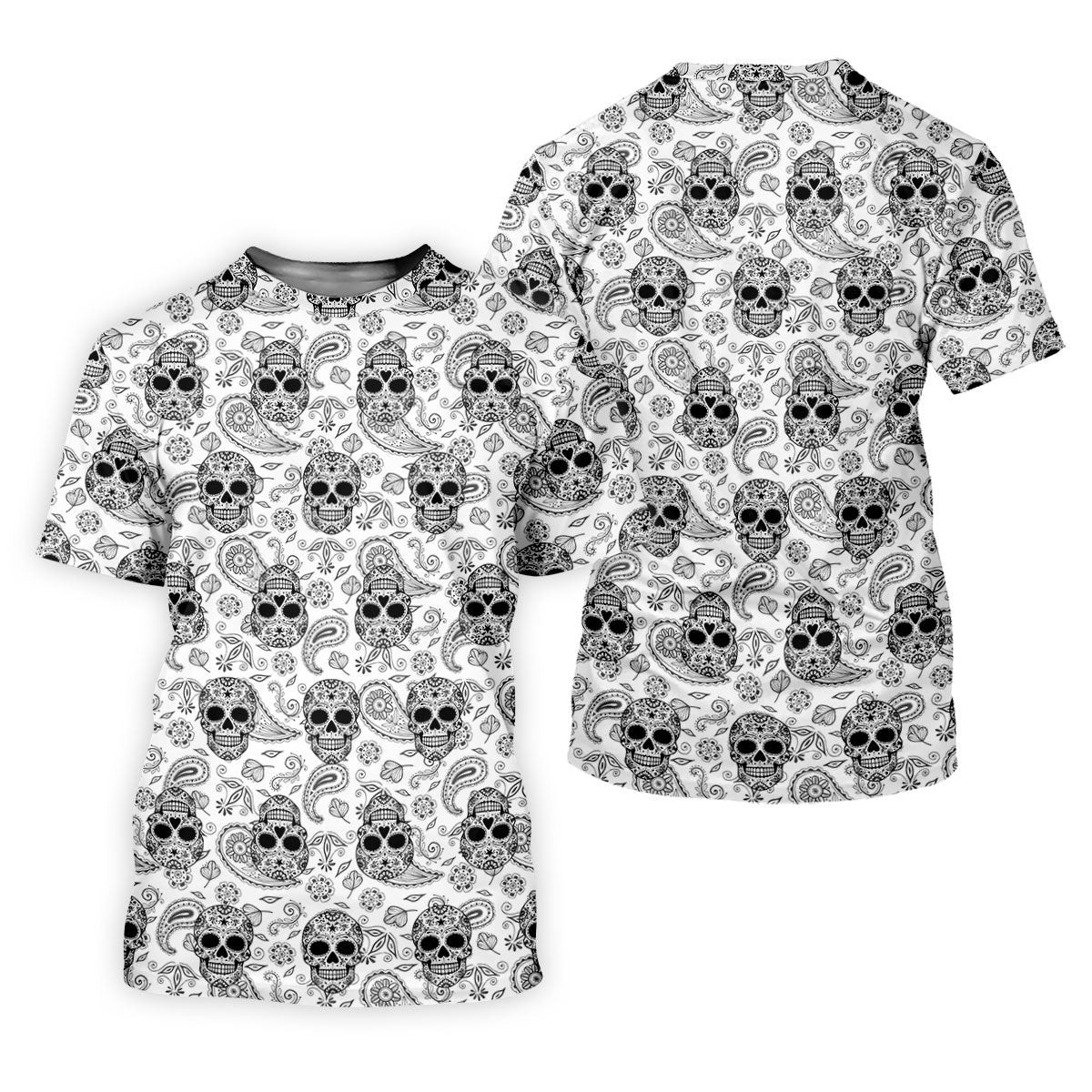 Sugar Skull Paisley Pattern Golf Polo Shirt, Hawaiian Golf Shirt, Golf Polo Shirts For Men SH818